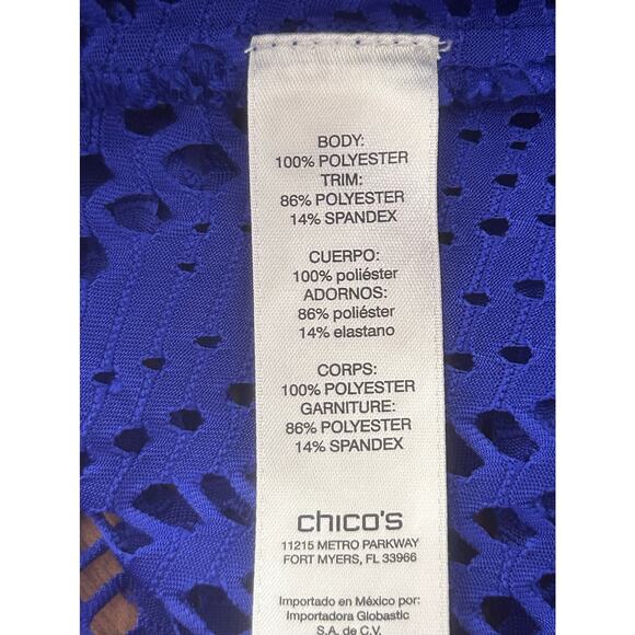 CHICO’S Zenergy Blue Full Front Zippered Open Knit Jacket - Picture 10 of 12